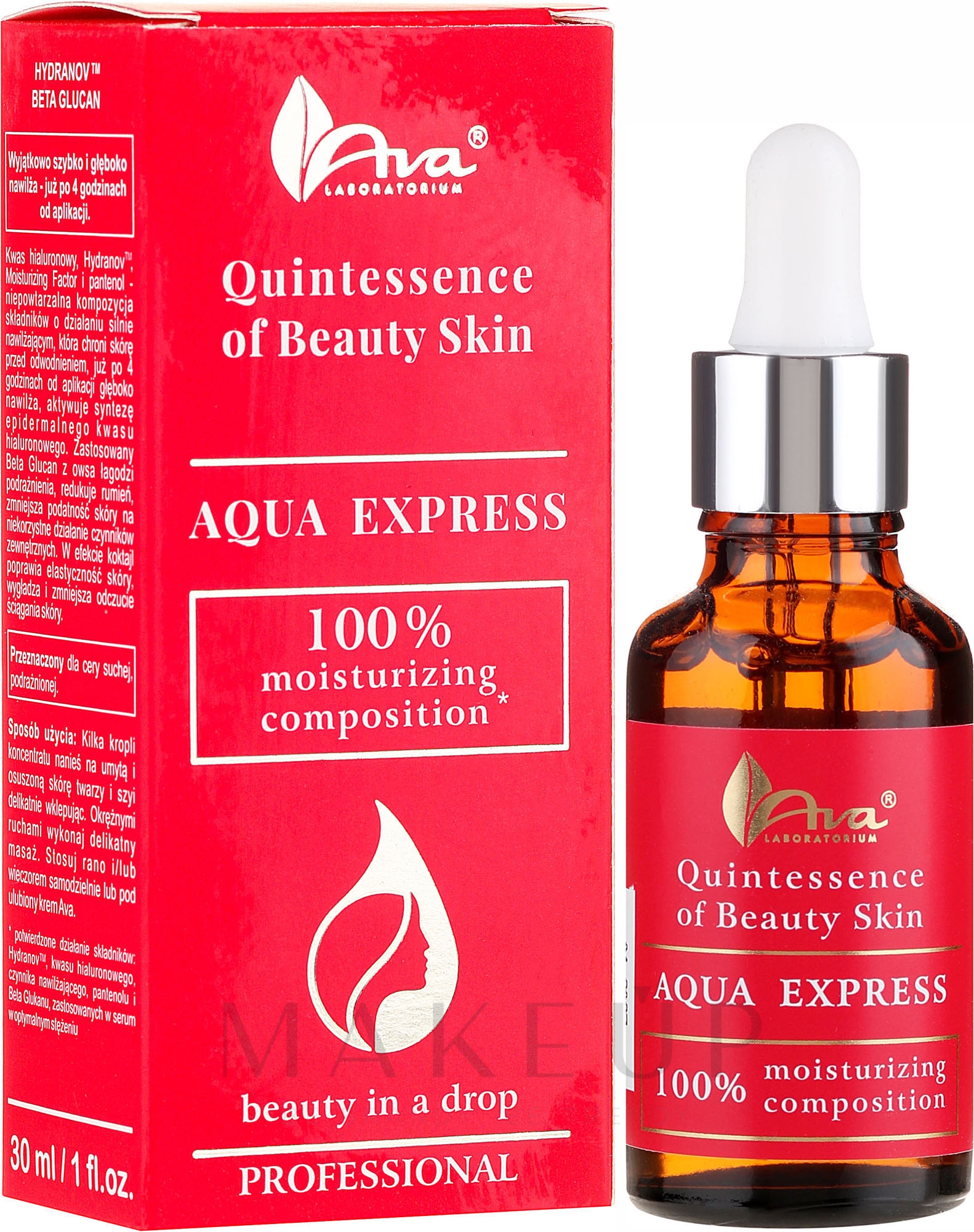 Feuchtigkeitsspendendes Gesichtsserum - Ava Laboratorium Quintessence Of Beauty Aqua Express Serum — Bild 30 ml