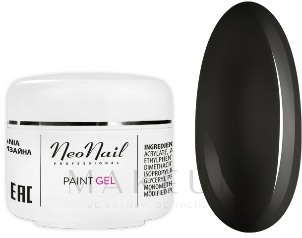 UV/LED Farbgel - NeoNail Professonal Paint UV/LED Gel — Bild Black Pearl