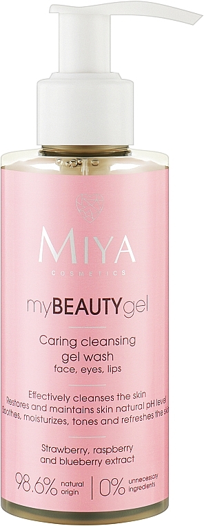 Waschgel für Gesicht, Augen und Lippen mit Erdbeer-, Himbeer- und Heidelbeerextrakt - Miya Cosmetics My Beauty Gel Caring Cleansing Gel Wash — Bild N1