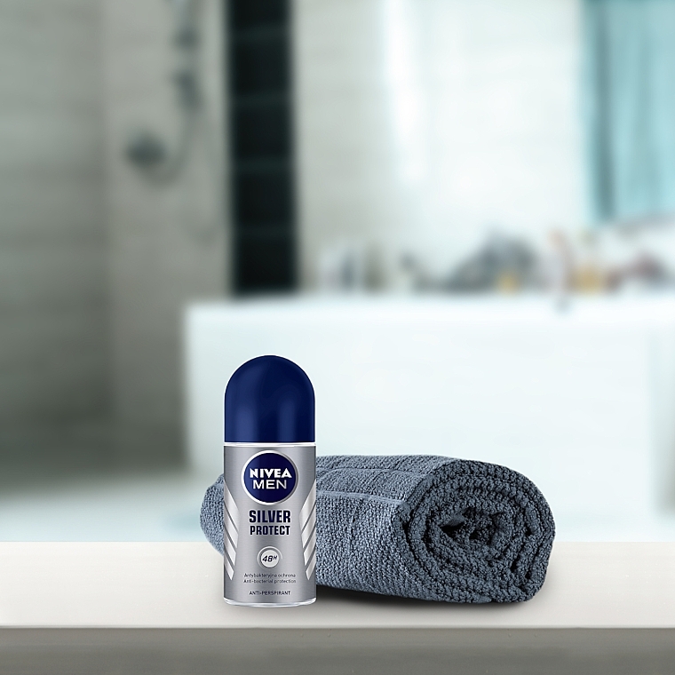 NIVEA MEN Silver Protect (Rasierschaum 200ml + After Shave Balsam 100ml + Deo Roll-on 50ml + Duschgel 250ml) - Körperpflegeset — Bild N9