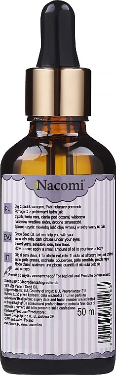 Gesichts- und Körperöl mit Traubenkernextrakt - Nacomi Grape Seed Oil — Bild N2