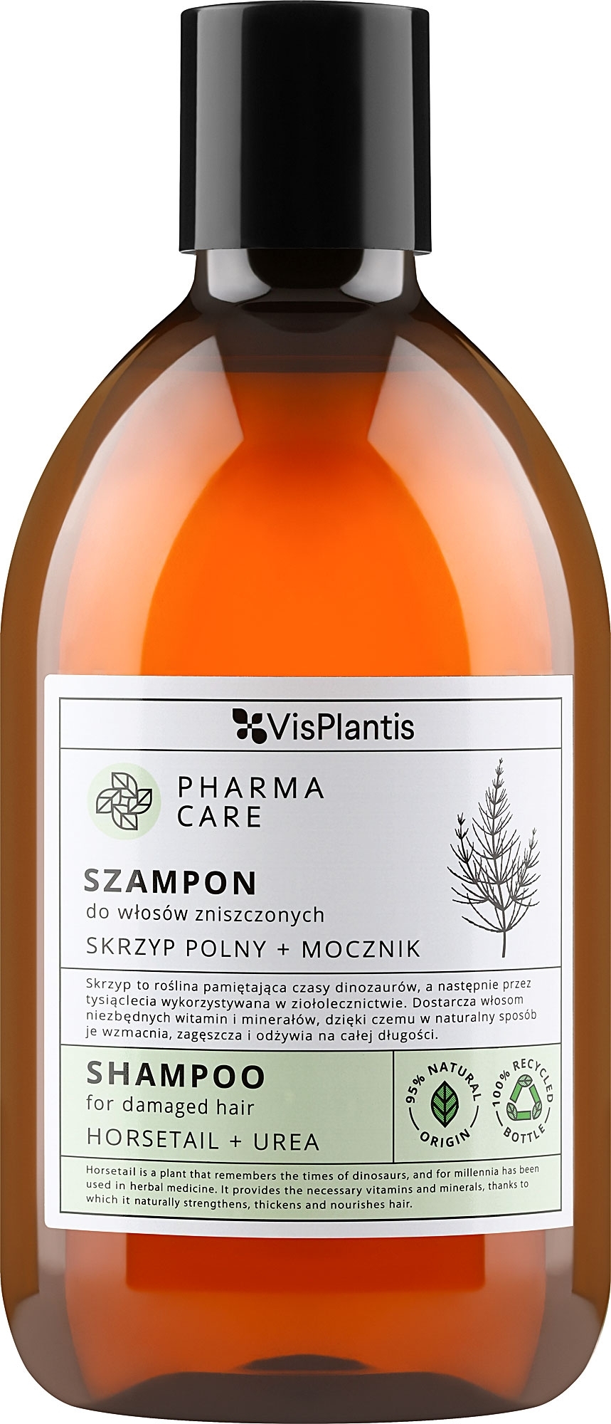 Shampoo für strapaziertes Haar Schachtelhalm und Harnstoff - Vis Plantis Pharma Care Horsetail + Urea Shampoo  — Bild 500 ml