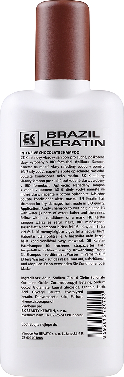 Nährendes Shampoo für trockenes und geschädigtes Haar - Brazil Keratin Intensive Repair Chocolate Shampoo — Bild N2