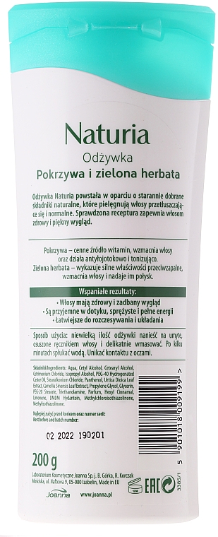 Haarspülung "Brennnessel und grüner Tee" für normales bis fettiges Haar - Joanna Naturia Conditioner With Nettle And Green Tea — Bild N4