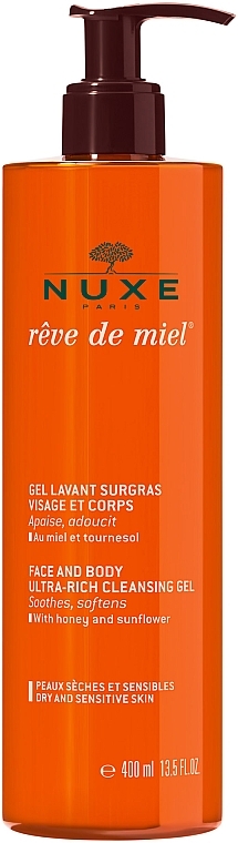 GESCHENK! Gesichts- und Körperduschgel mit Honig für trockene und empfindliche Haut - Nuxe Reve de Miel Face And Body Ultra Rich Cleansing Gel — Bild N3