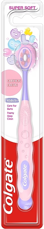 Kinderzahnbürste ab 5 Jahren rosa - Colgate Cushion Clean Kids 5+ Super Soft — Bild N1