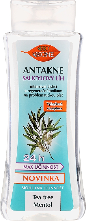 Salicylalkohol für das Gesicht mit Teebaum und Menthol - Bione Cosmetics Antakne Salicylic Spirit Tea Tree and Menthol