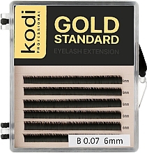 Künstliche Wimpern Gold Standart B 0.07 (6 Reihen: 6mm) - Kodi Professional — Bild N1