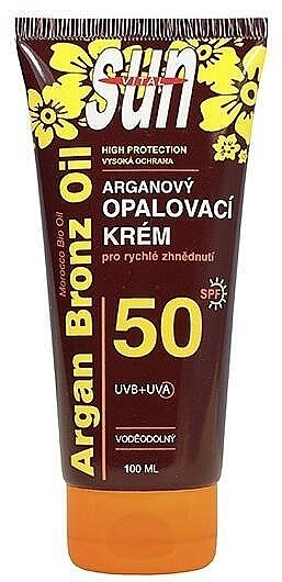 Sonnenschutzcreme für den Körper - Vivaco Sun Argan Bronz Oil Tanning Cream SPF50 — Bild N1