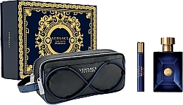 Versace Dylan Blue Pour Homme - Duftset (Eau de Toilette 100ml + Eau de Toilette Mini 10ml + Kosmetiktasche 1 St.)  — Bild N1