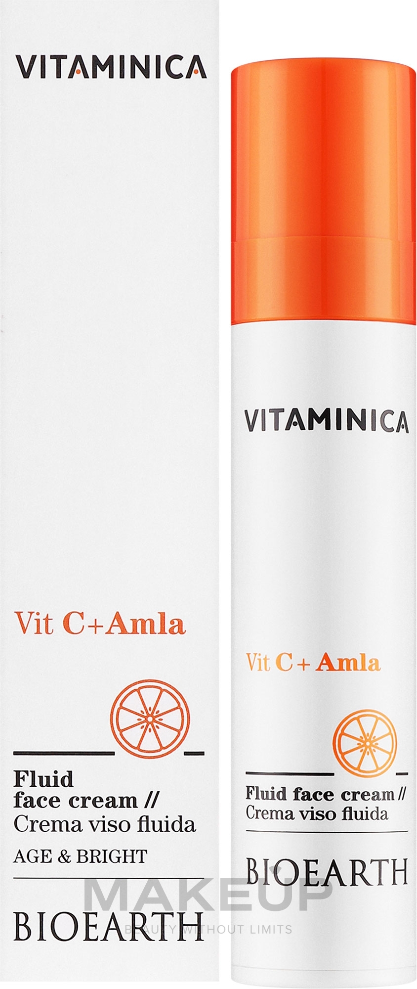 Haarcreme-Fluid für alle Hauttypen - Bioearth Vitaminica Vit C + Amla Fluid Face Cream  — Bild 50 ml