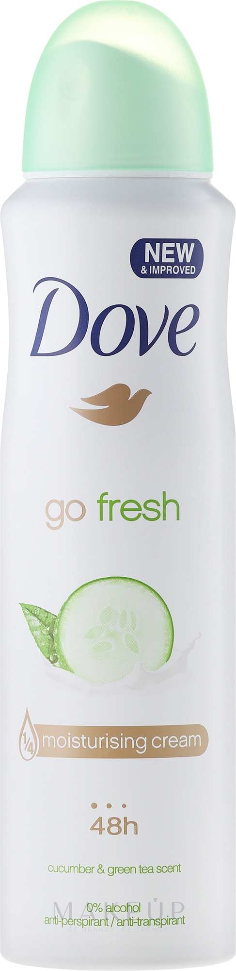 Deospray Antitranspirant - Dove Go Fresh Cucumber & Green Tea Deodorant — Bild 150 ml