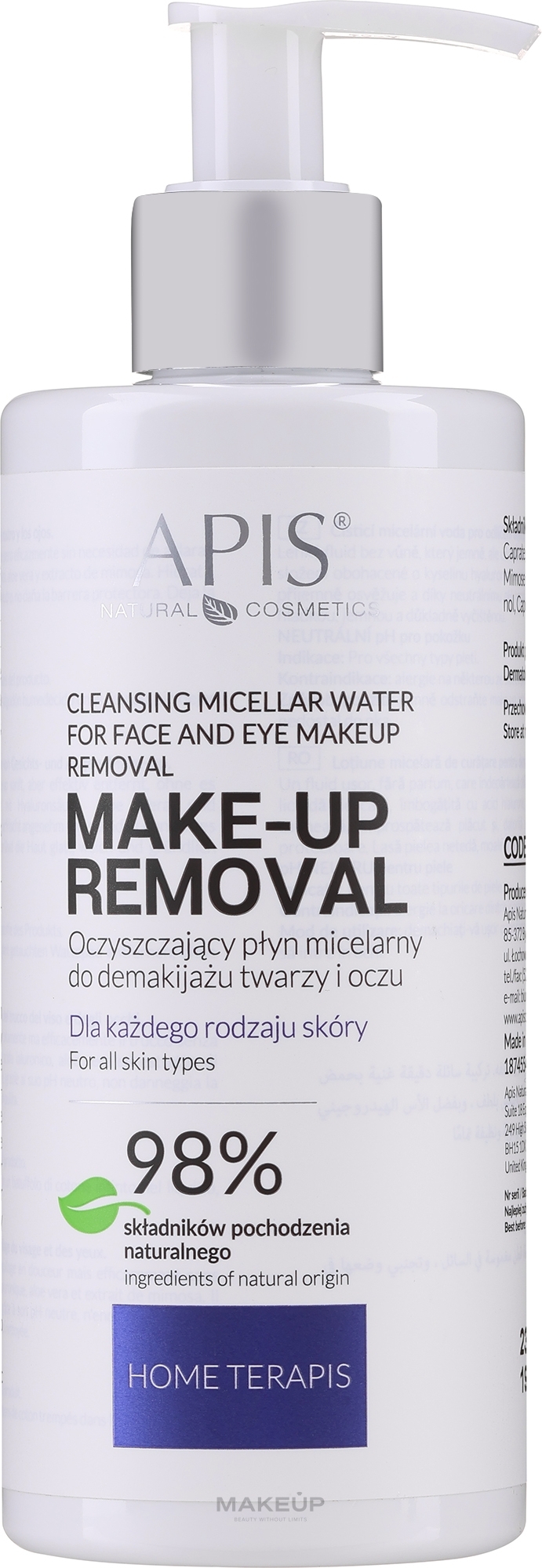 Mizellenfluid zum Abschminken - APIS Professional Home TerApis Smoothing Cleansing Micellar Fluid — Bild 300 ml