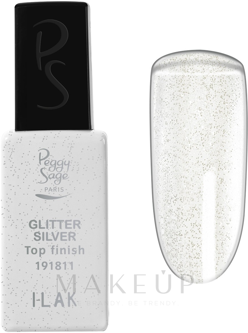 Nagelüberlack - Peggy Sage Top Finish Glitter Silver I-Lak — Bild 11 ml