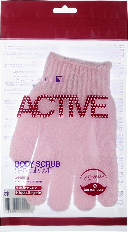 Peeling-Körperhandschuh rosa - Suavipiel Active Body Scrub Spa Glove — Bild N2