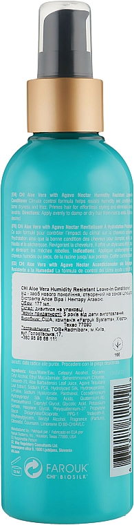 Revitalisierende und feuchtigkeitsspendende Haarspülung mit Agavenextrakt - CHI Aloe Vera Humidity Resistant Leave-In Conditioner — Bild N2