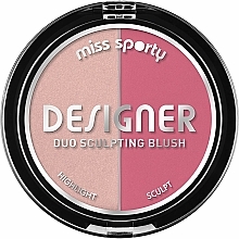 Düfte, Parfümerie und Kosmetik Duo Konturpuder und Highlighter - Miss Sporty Draping Designer Duo Sculpting Blush