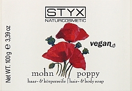 Seife für Haare und Körper mit Mohn - Styx Naturcosmetic Poppy Hair & Body Soap — Bild N1