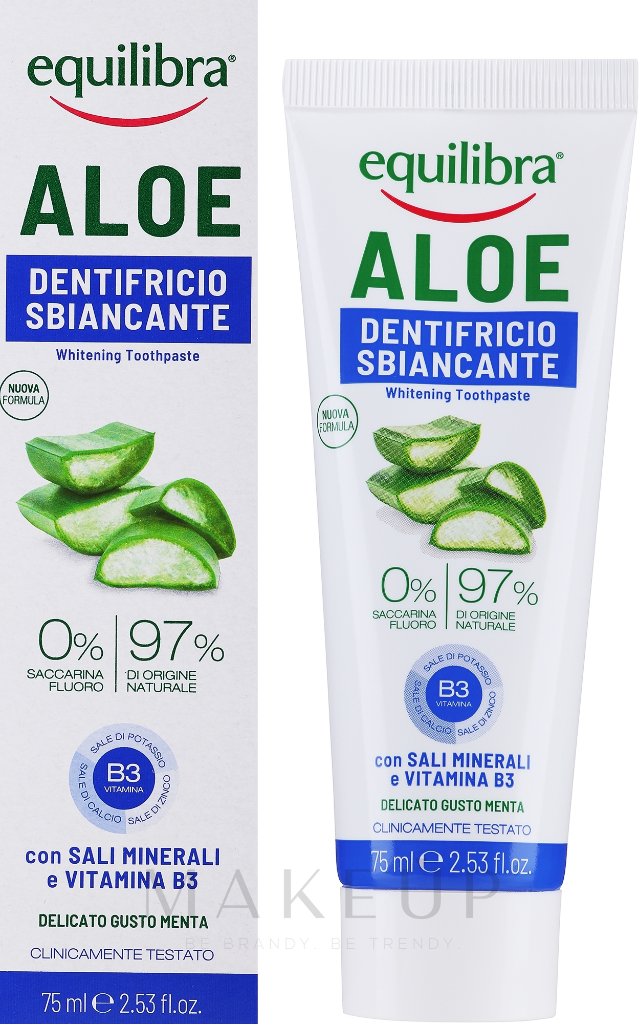Aufhellende Zahnpasta mit Aloe vera - Equilibra Aloe Gel — Bild 75 ml