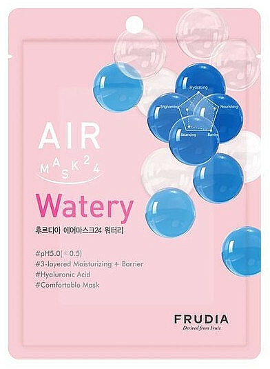 Tief feuchtigkeitsspendende Tuchmaske mit Hyaluronsäure - Frudia Air Mask 24 Watery — Bild N1
