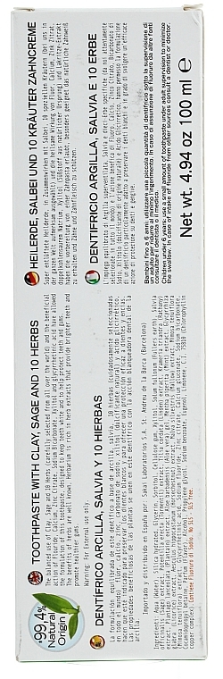 Aufhellende Zahnpasta mit Tonerde, Salbei und Kräutern - Natura House Toothpaste — Bild N4