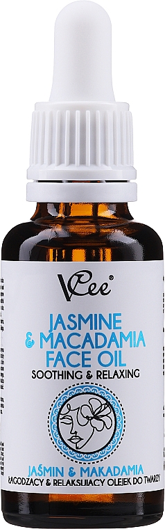 Gesichtsöl mit Jasmin- und Macadamiaöl - VCee Jasmine & Macadamia Face Oil Soothing & Relaxing — Bild N1