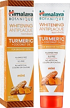 Aufhellende Zahnpasta mit Kurkuma und Kokosöl - Himalaya Herbals Botanique Turmeric & Coconut Oil Whitening Antiplaque Toothpaste — Bild N2