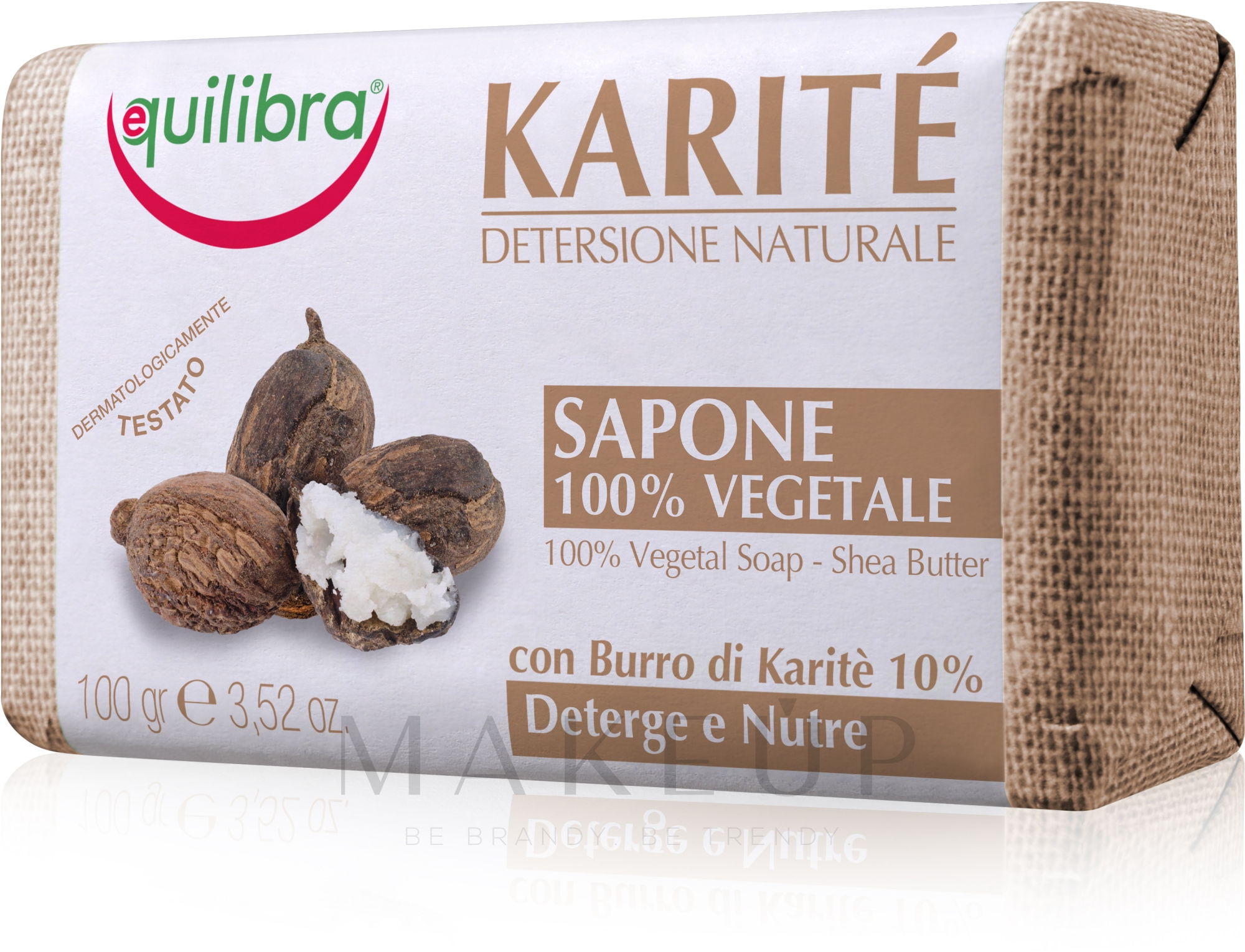 Natürliche Seife mit Sheabutter - Equilibra Karite Line Natural Soap — Bild 100 g