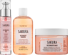 Düfte, Parfümerie und Kosmetik Haarpflegeset - Inebrya Sakura Restorative Kit (Haarshampoo 300ml + Haarmaske 250ml + Haaröl 50ml)