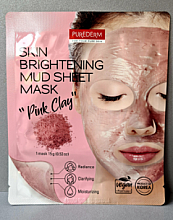 Düfte, Parfümerie und Kosmetik Aufhellende Schlammmaske mit rosa Tonerde Pink Clay - Purederm Brightening Mud Sheet Mask