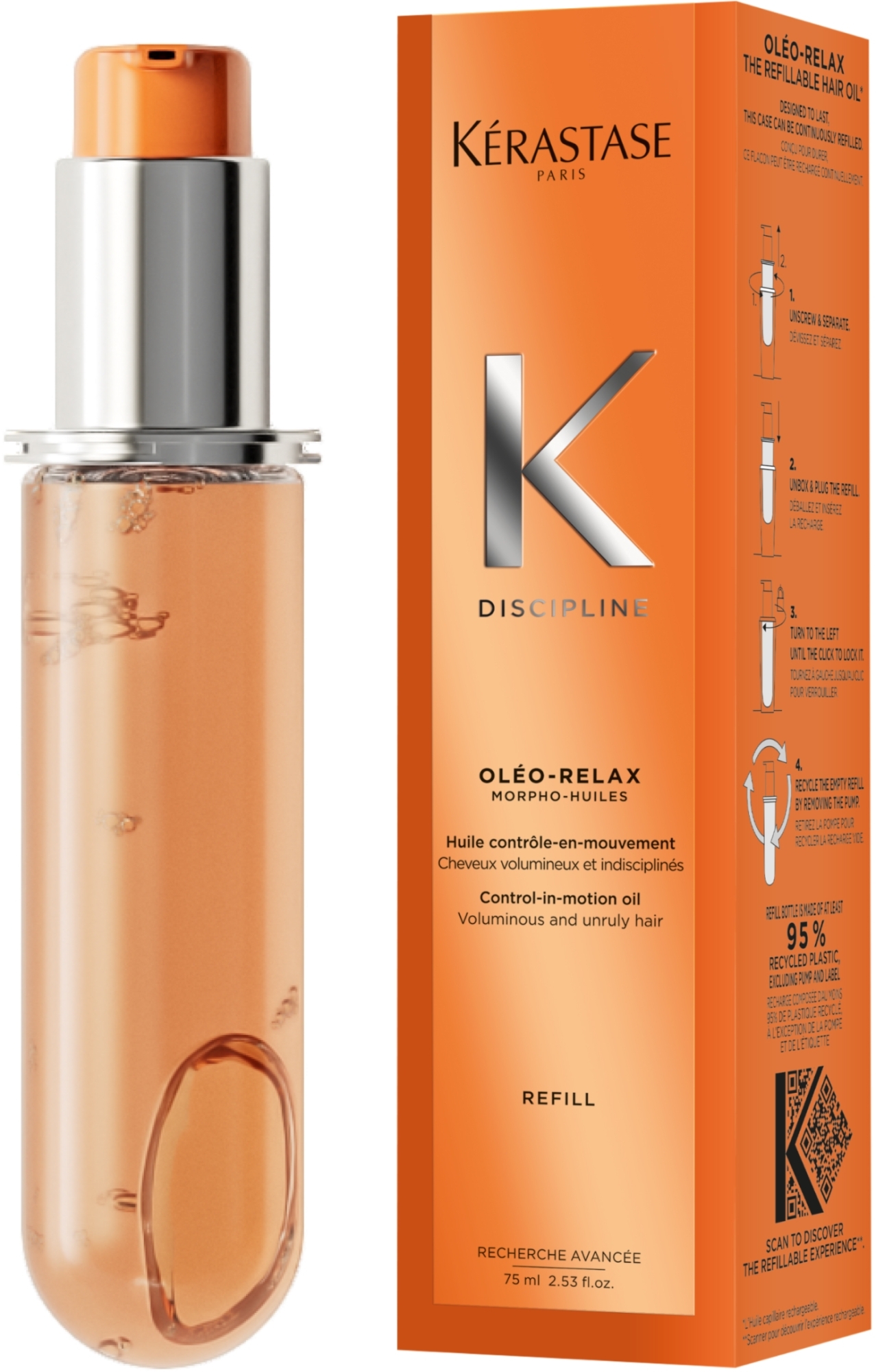 Haaröl für widerspenstiges und krauses Haar (Refill) - Kerastase Discipline Oleo-Relax Control-in-motion Oil Refillable  — Bild 75 ml