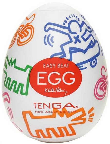 Dehnbarer Masturbator in Eiform - Tenga Egg Keith Haring Street — Bild N1