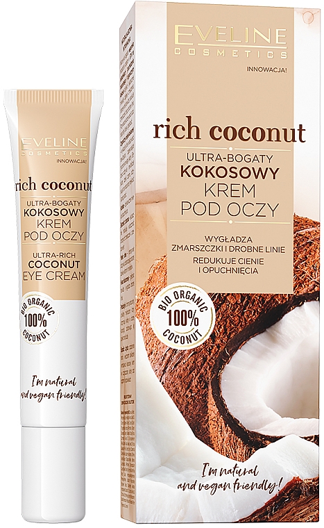 Augencreme mit Kokosnuss - Eveline Cosmetics Rich Coconut Eye Cream — Foto N1