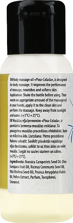 Körpermassageöl Pina-Colada - Verana Body Massage Oil  — Bild N2