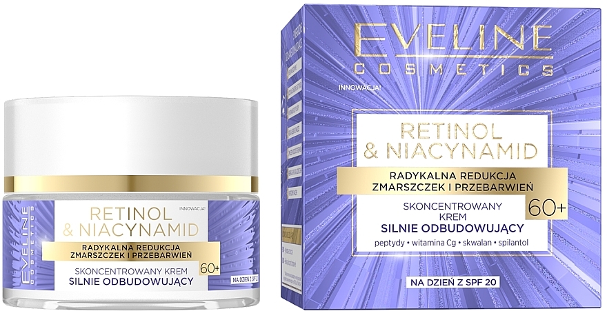 Ultra-regenerierende konzentrierte Tagescreme 60+ - Eveline Cosmetics Retinol & Niacynamid — Bild N1