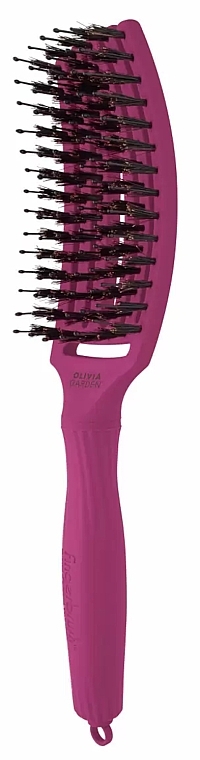 Haarbürste rosa - Olivia Garden Fingerbrush Think Pink 2022 Bright Pink — Bild N2