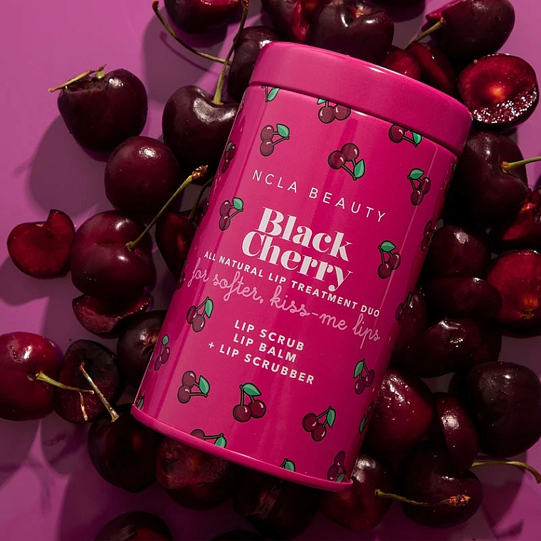 Set Schwarze Kirsche - NCLA Beauty Black Cherry (l/balm/10ml + l/scrub/15ml + scrubber) — Bild N5