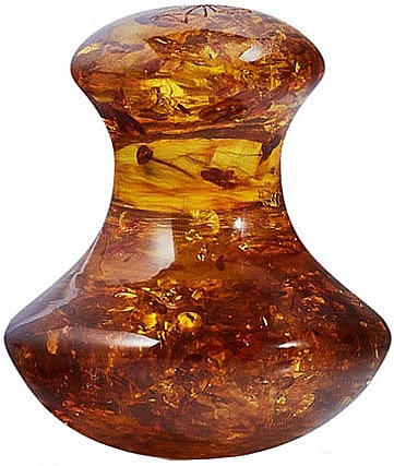 Massagestein in Pilzform für Gua Sha - Crystallove Cognac Amber Mushroom Gua Sha — Bild N1