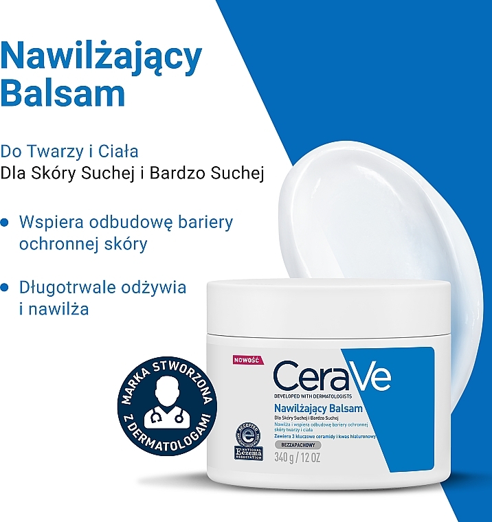 Feuchtigkeitsspendende Gesichts- und Körpercreme mit 3 essentiellen Ceramiden und Hyaluronsäure - CeraVe Moisturising Cream — Bild N3