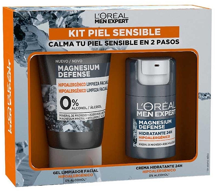 Pflegeset für Männer - L'Oreal Paris Men Expert Magnesium Defense Set (cl/gel/100ml + f/cr/50ml) — Bild N1