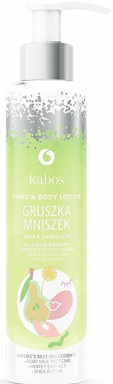 Pflegende und feuchtigkeitsspendende Hand- und Körperlotion mit Birne und Löwenzahn - Kabos Pear & Dandelion Hand & Body Lotion