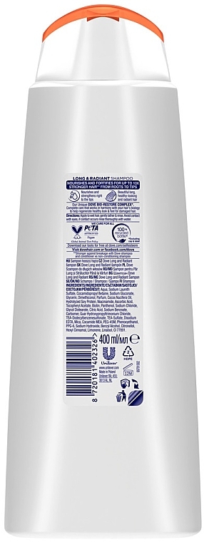 Haarshampoo Länge und Glanz - Dove Long & Radiant Shampoo — Bild N2