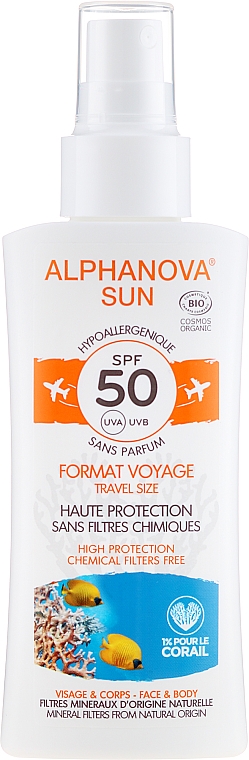 Bio Sonnenschutzspray für Gesicht und Körper SPF 50 - Alphanova Sun Bio SPF50 Spray Voyage — Bild N3