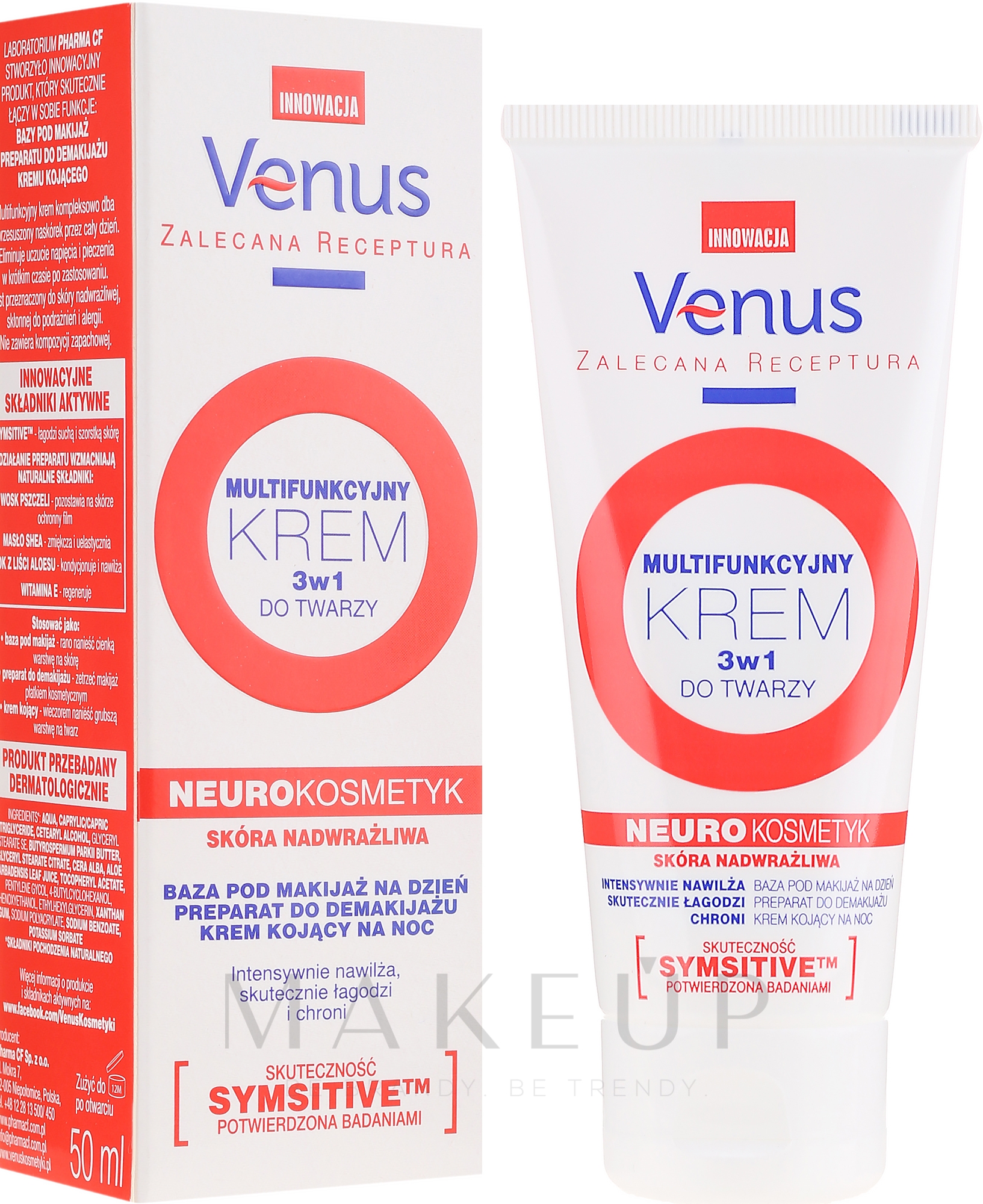 3in1 Make-up Base + Make-up Entferner + Beruhigende Gesichtscreme - Venus Face Cream — Bild 50 ml