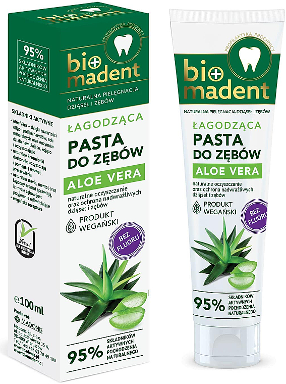 Beruhigende Zahnpasta Aloe Vera - Bio Madent — Bild N1