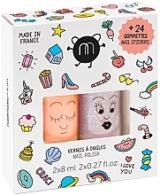 Nagelset - Nailmatic Crac Kids Set (Nagellack 2x8ml + Stickers 24 St.)  — Bild N1