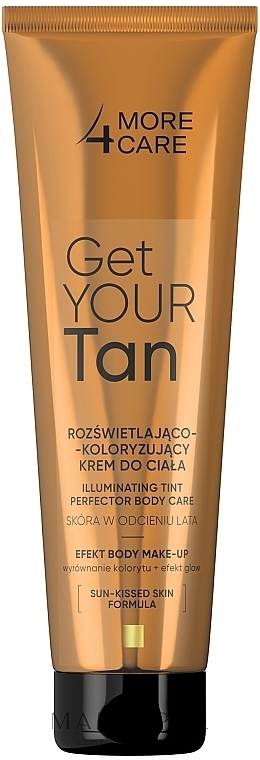 GESCHENK! Aufhellende und färbende Körpercreme - More4Care Get Your Tan! Illuminating Tint Perfector Body Care  — Bild N1