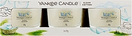 Düfte, Parfümerie und Kosmetik Duftset Baumwolle - Yankee Candle Clean Cotton (Duftkerze 3x37g)