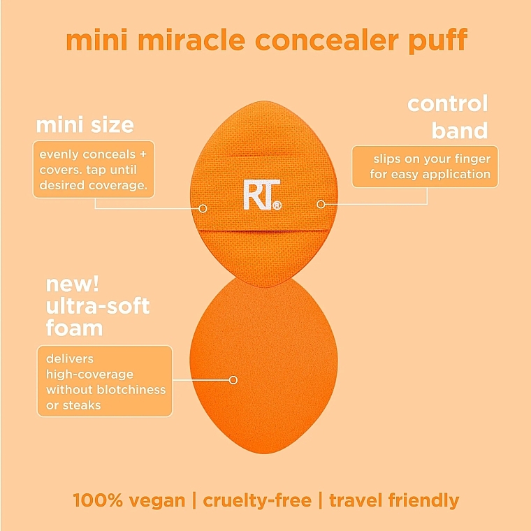 Real Techniques Mini Miracle Concealer Puff  - Make-up-Schwamm-Set 6 St. — Bild N7