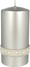 Düfte, Parfümerie und Kosmetik Dekorative Kerze Crystal Opal Silber - Artman Christmas Candle Crystal Opal Ø7xH14cm